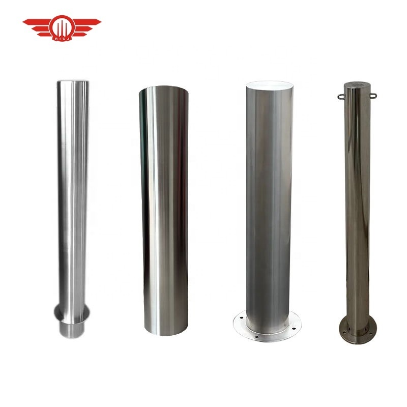 Car Park Bollards Reflective Traffic Barrier Customized Stainless Steel Bollard Warning Fixed Bollard Security Poles