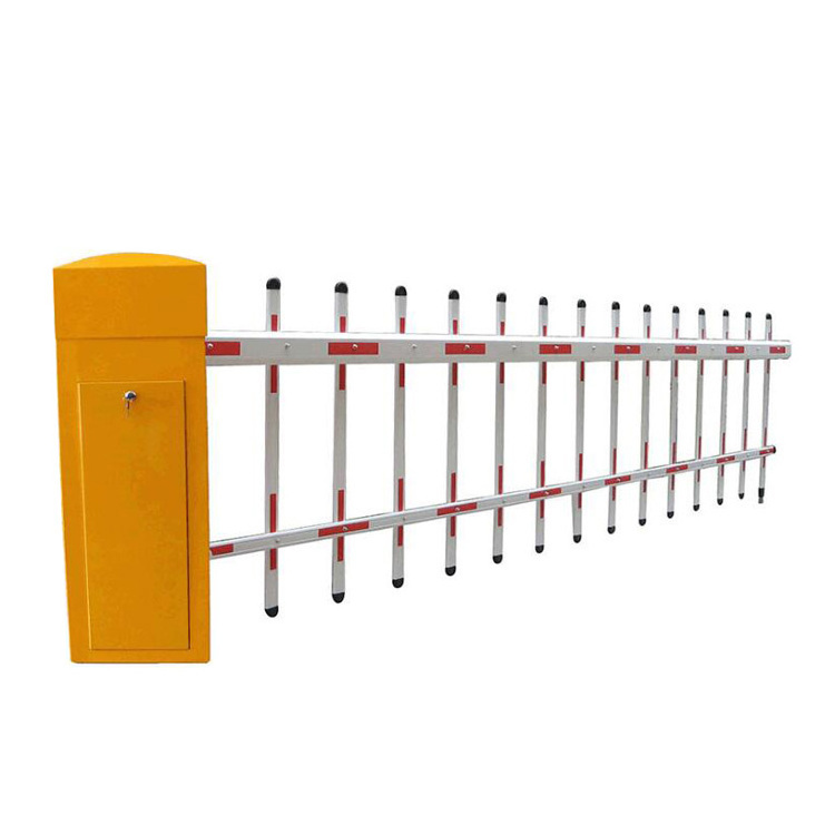 car parking and toll access control automatic articulated DC parking boom barrier gate with led light on pole