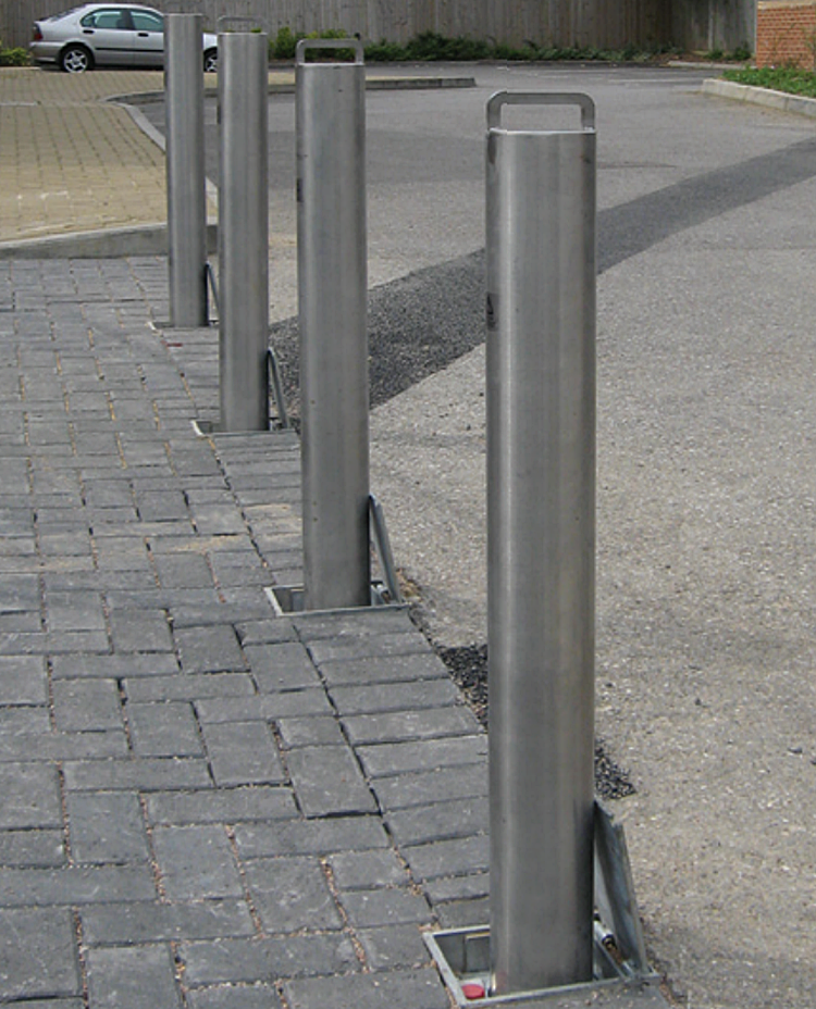 RICJ Road Barrier Bollard Fixed Stainless Steel Driveway Pathway Parking Post Brushed Carbon Security Bollards