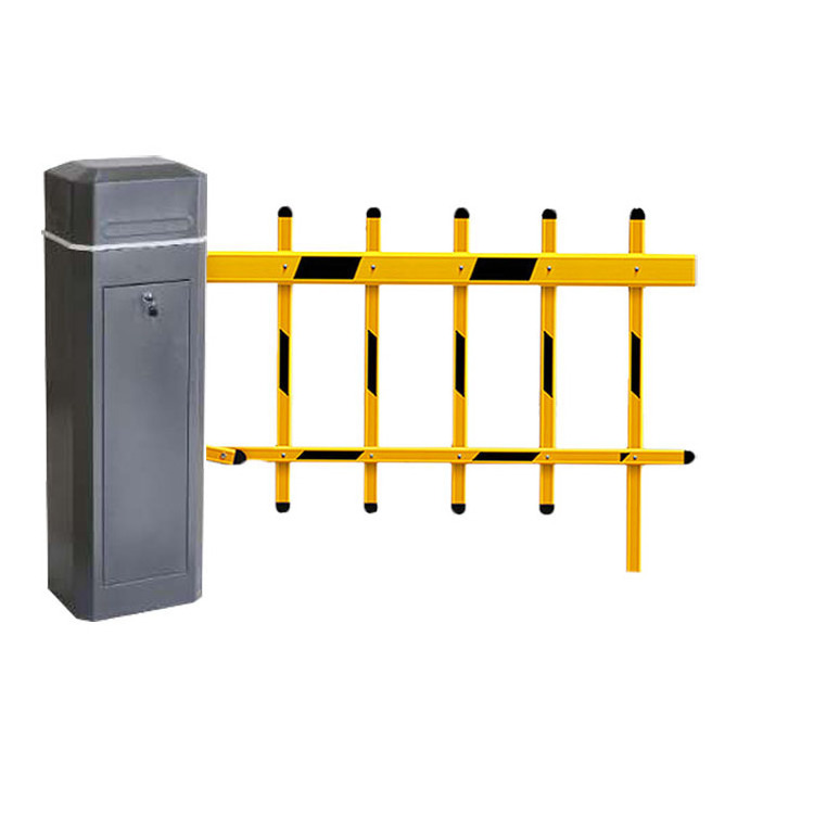 car parking and toll access control automatic articulated DC parking boom barrier gate with led light on pole