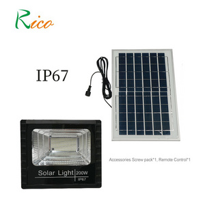 Garden light 100 watts IP67 solar led flood light remote control Solar Security Lights from Dusk to Dawn