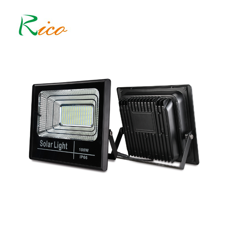 Garden light 100 watts IP67 solar led flood light remote control Solar Security Lights from Dusk to Dawn