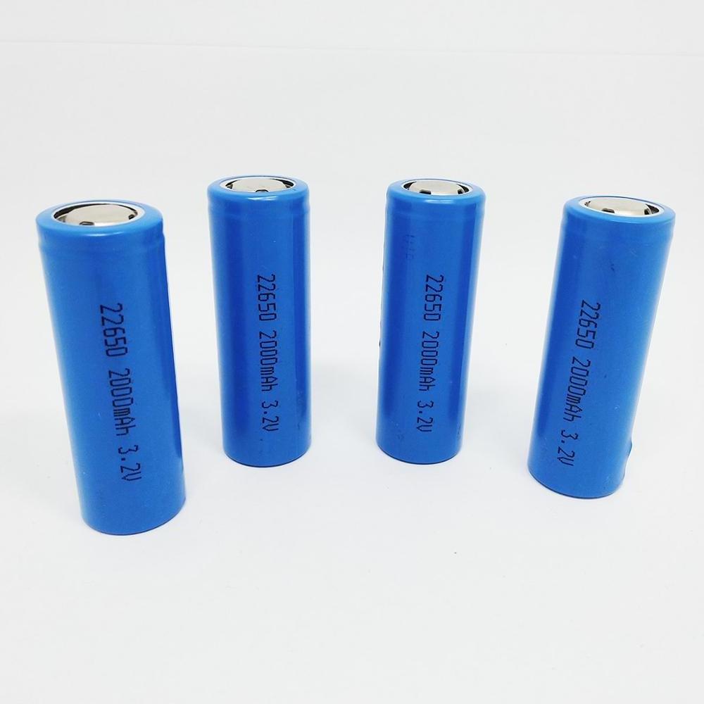 Solar system rechargeable 22650 battery bulk CE ROHS 3.2v 2000mah lithium battery