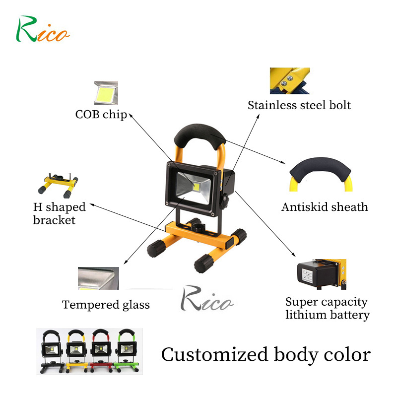 New design 100 watt Remote control  Portable outdoor IP65 waterproof Work Light  rechargeable Led Flood Light