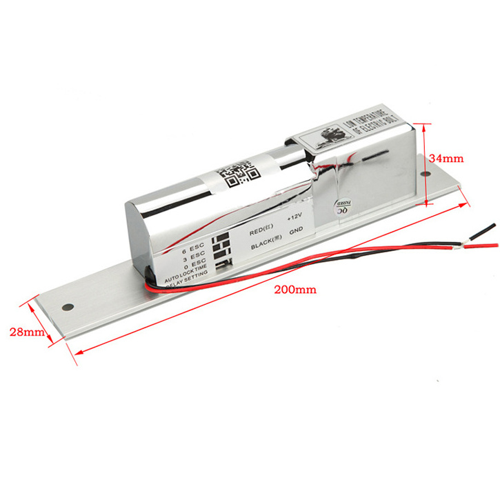 5 Wires Time Delay smart door electric drop bolt deadbolt lock Low Temperature dead bolt locks DC 12V bolt locks