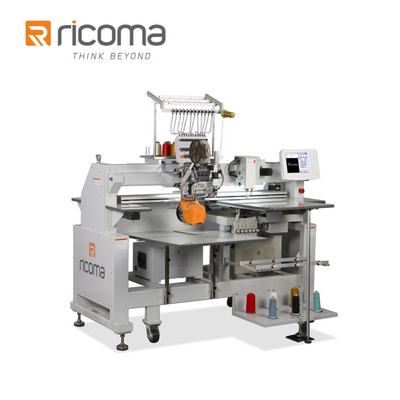 RICOMA chenille embroidery machine single head  12/15 needles Chain stitch embroidery machine computerized with 10' touch screen