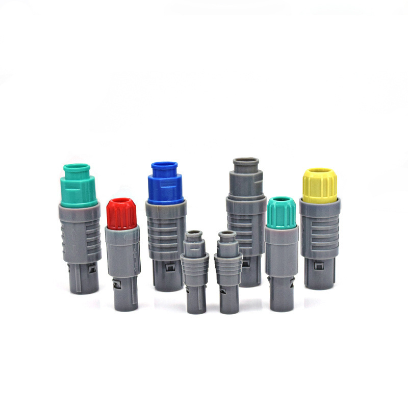 SZRico PKG medical plastic connector 8 pin female connector elbow PCB panel mounted socket Push Pull Circular Connector