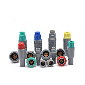 SZRico PKG medical plastic connector 8 pin female connector elbow PCB panel mounted socket Push Pull Circular Connector