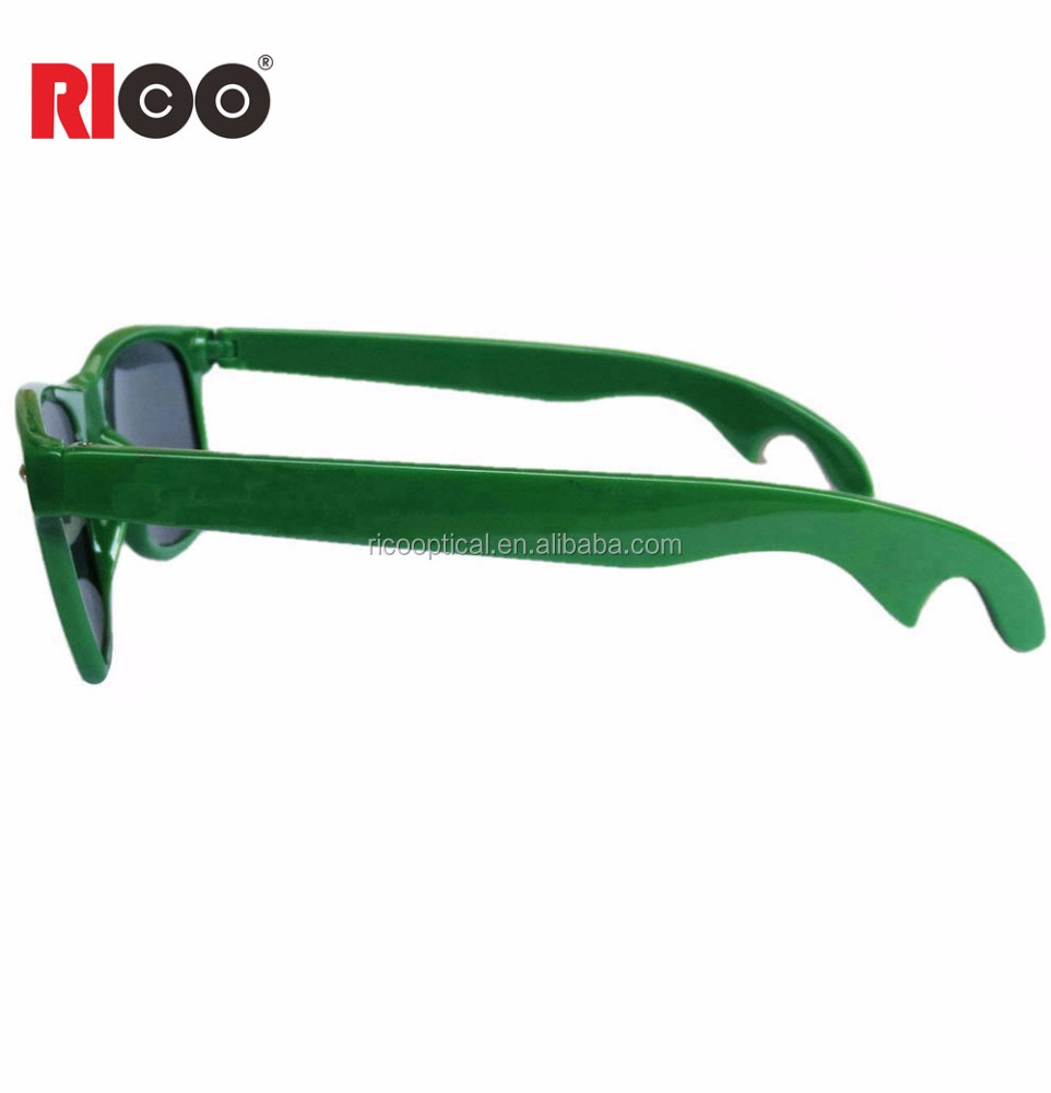 Wholesale Custom Logo bottle opener promotional test UV 400 lens sunglasses with opener CE sunglasses