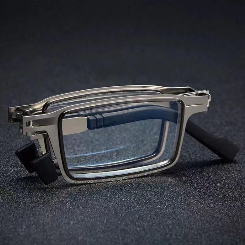 High quality Anti blue light metal folding foldable pocket Stainless steel frames Presbyopic Foldaway reading glasses 2025