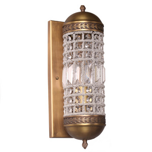 Modern Wall Lamp Crystal Bronze Color Wall Sconces Lustre American Style Wall Brackets Lighting Bedroom