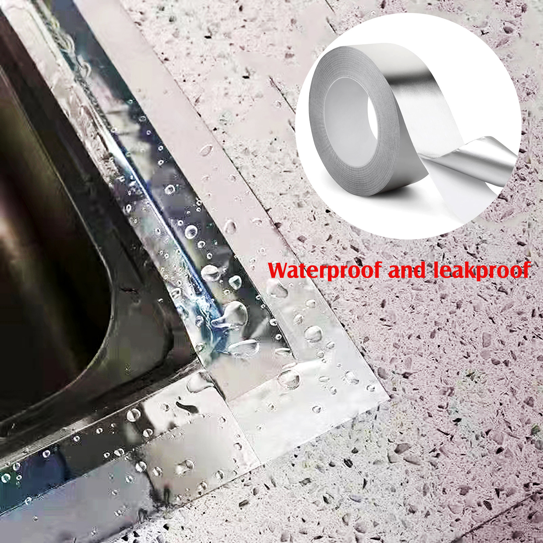 Heat Insulation High Temperature Heavy Duty HVAC Tape Waterproof Silver Aluminum Foil Tape