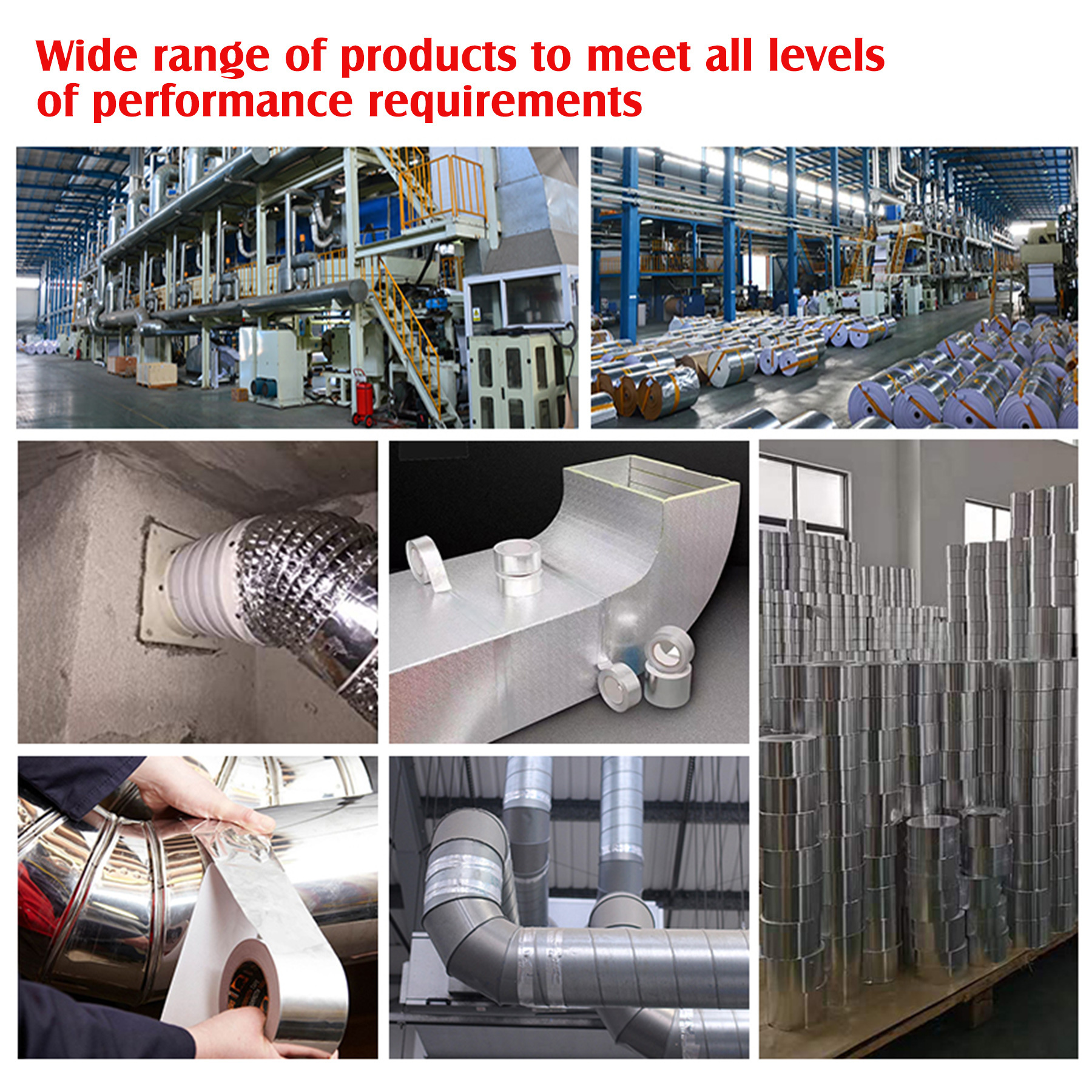 Anti-aging waterproof no residue glue Reinforce Aluminium Foil Tape heat preservation aluminum foil insulation tape