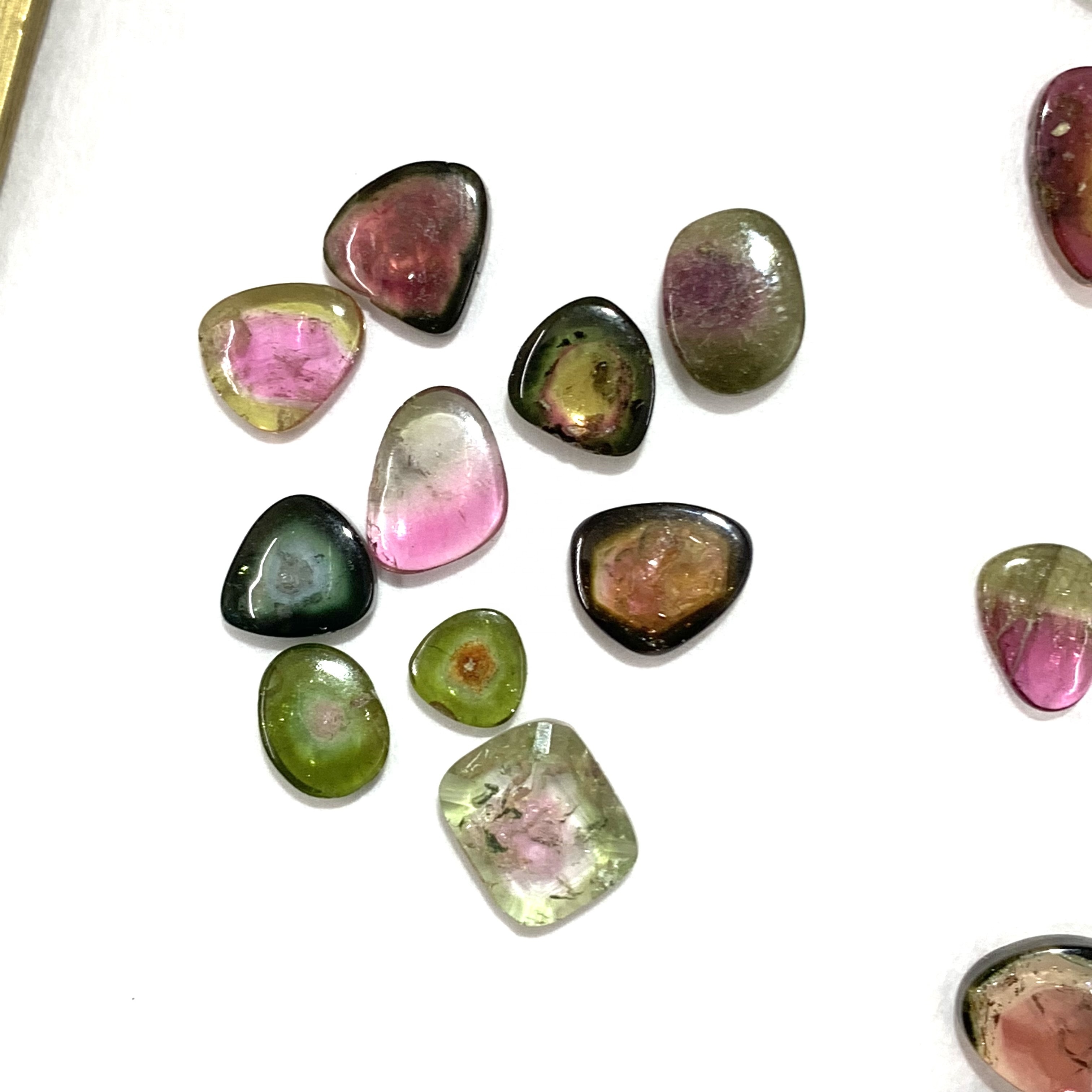 Wedding Ring Unique Gemstone Watermelon Tourmaline Slices