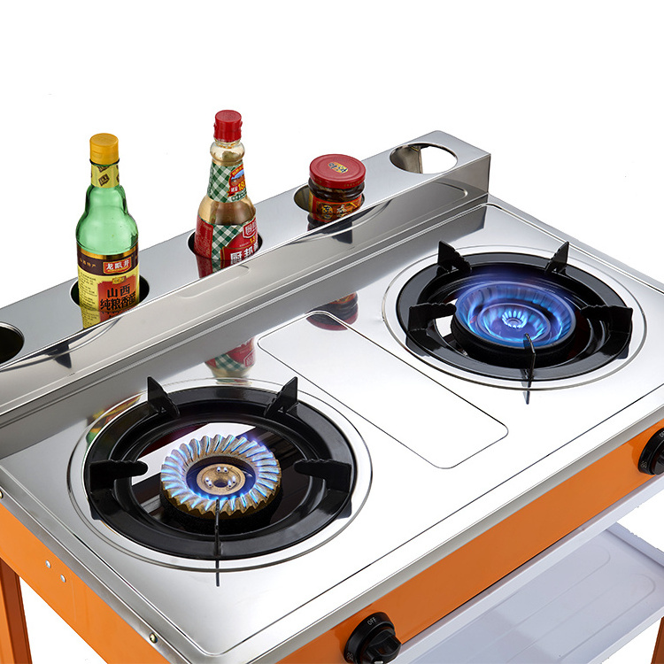 China manufacturer commercial NG two burner modern cast iron gas cooking stove stand