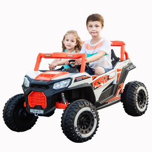 factory wholesale ce ride-on car buggy kids electric 24V 4x4 quad utv with rubber wheels and leather seat