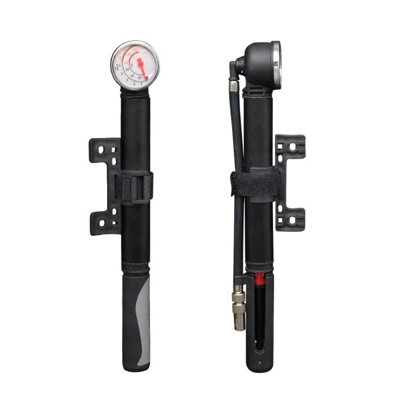 Riderace Bike Pump With High Pressure Gauge Hand Pump Fits Schrader Presta Valve Aluminium Alloy Road Bicycle Pump Cycling Parts