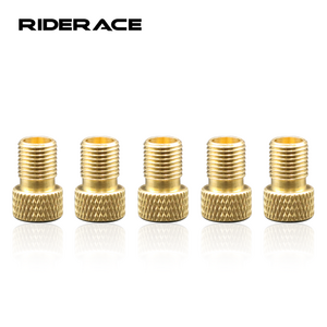 RIDERACE 5Pcs/set Bicycle Copper Valve Adapter Presta to Schrader Brass Converter Mountain Bike Tire Valve Nozzle Inflator Pump