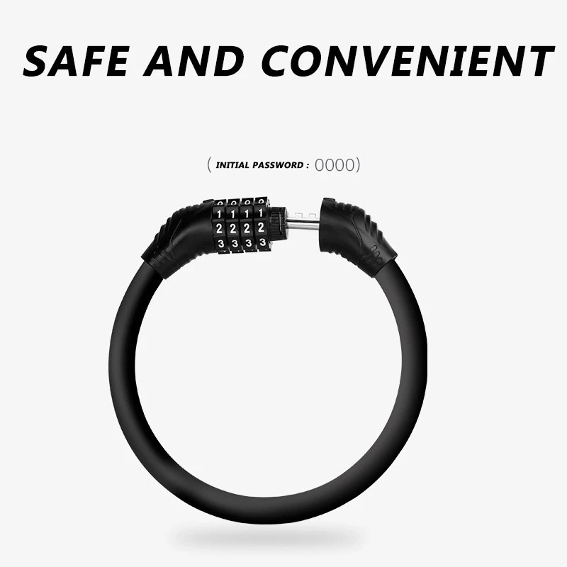 RIDERACE Digit Bicycle Chain Lock Anti-theft Anti-Cutting Alloy Steel Motorcycle Cycle Portable Bike Cable Code Password Lock