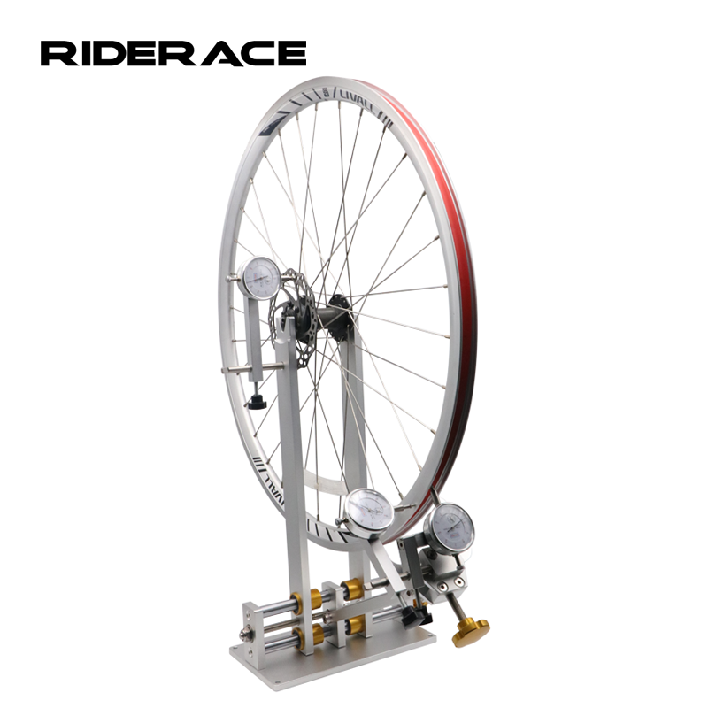 RIDERACE Professional Wheel Tuning Stand With Gauge Durable Adjustable Road Bike Wheel Tire Calibration Tools Bike Accessories