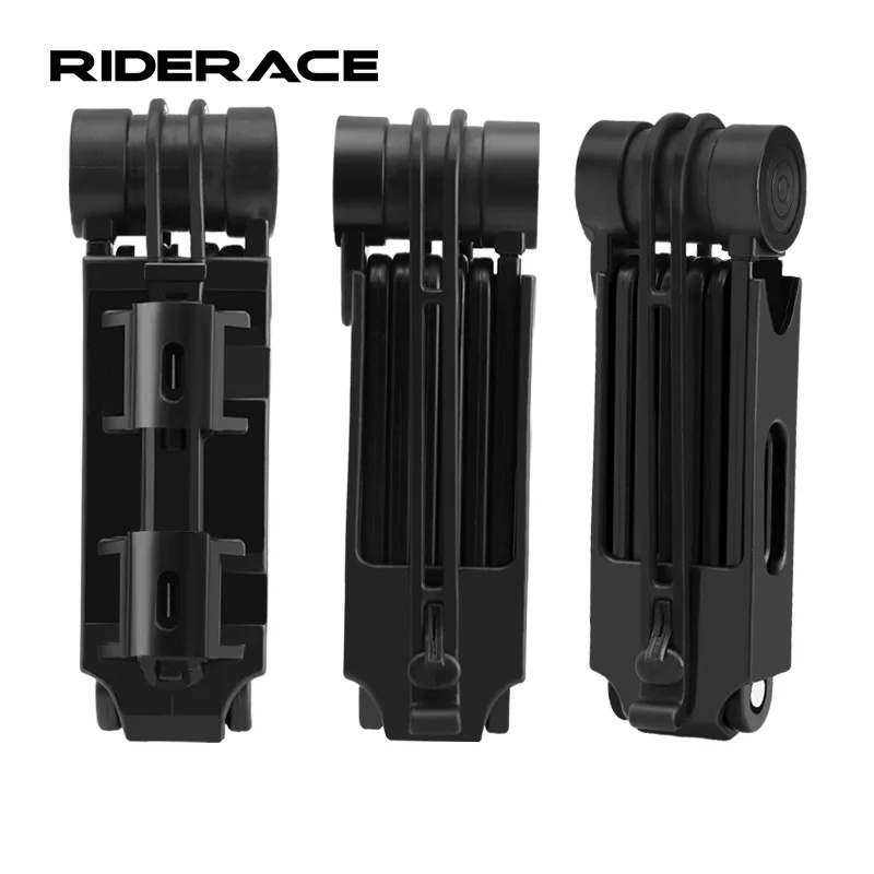 Riderace Foldable Bicycle Lock Alloy Steel High Security  Scooter Electric Bike Chain Lock Portable Professional Strong Lock