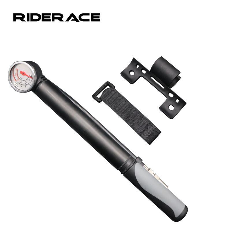 Riderace Bike Pump With High Pressure Gauge Hand Pump Fits Schrader Presta Valve Aluminium Alloy Road Bicycle Pump Cycling Parts