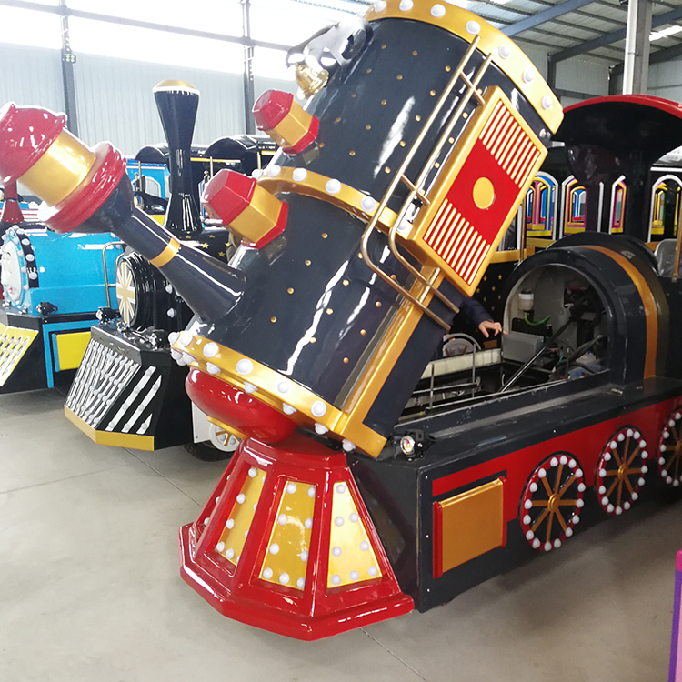 Low Price Tourist Road Train Theme Park Train Rides Electric Trackless Train for sale