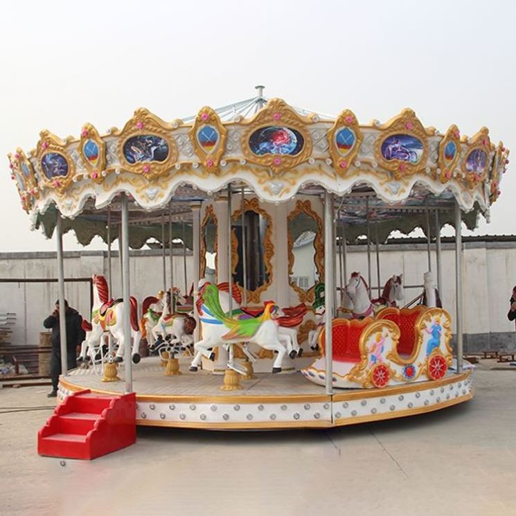 Amusement park lights outdoor christmas musical merry go round carousel horse rides