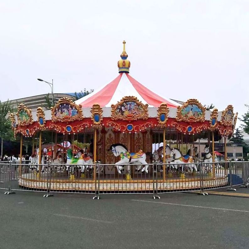 Outdoor amusement park kids carousel horses rides for sale