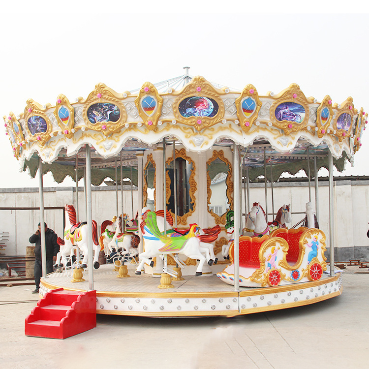 most popular affordable price amusement park products mini fairground rides small carousel 16 seats carousel rides for sale