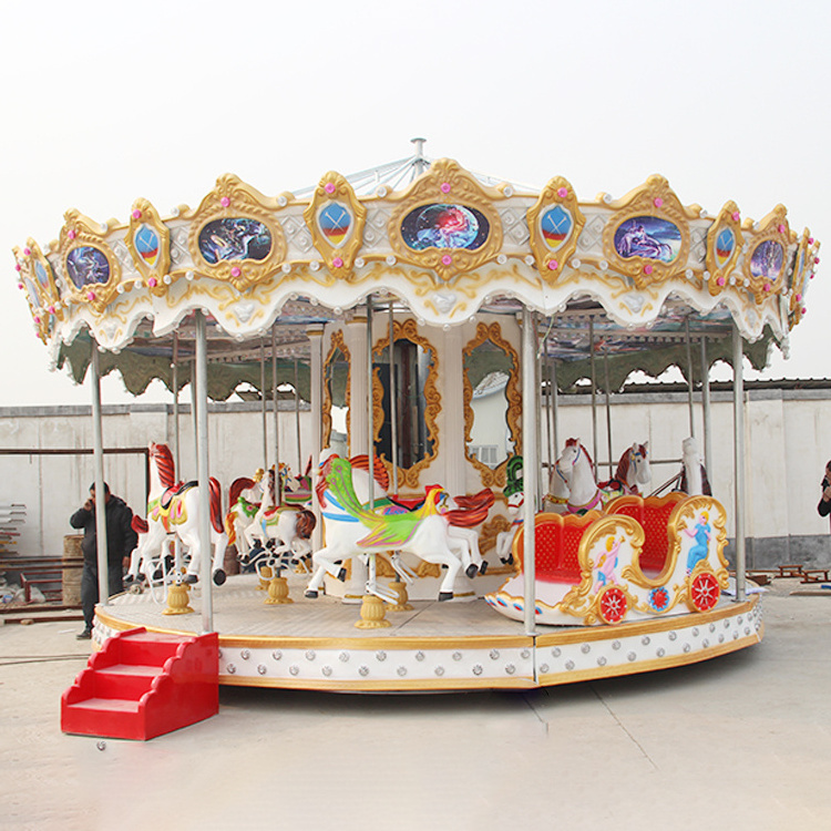 most popular affordable price amusement park products mini fairground rides small carousel 16 seats carousel rides for sale