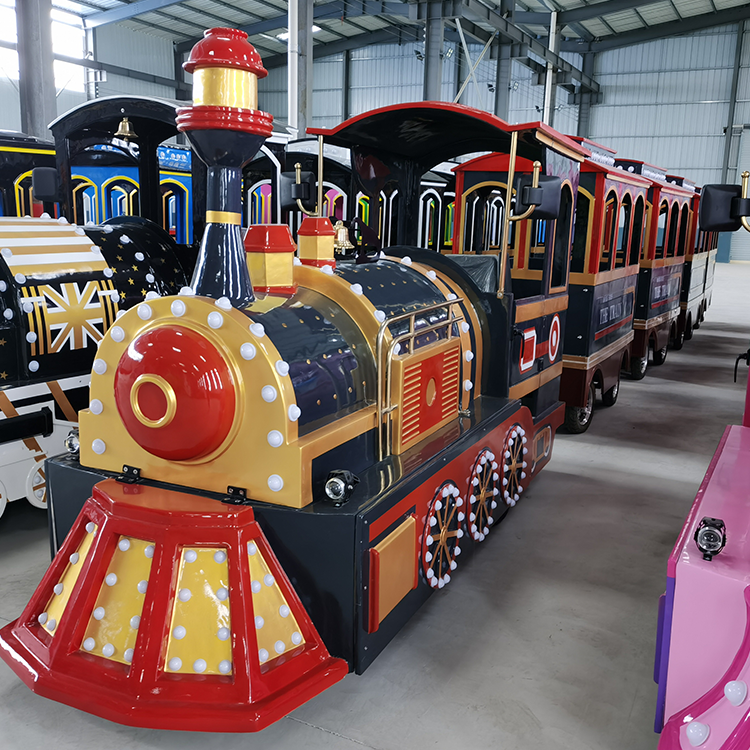 Low Price Tourist Road Train Theme Park Train Rides Electric Trackless Train for sale