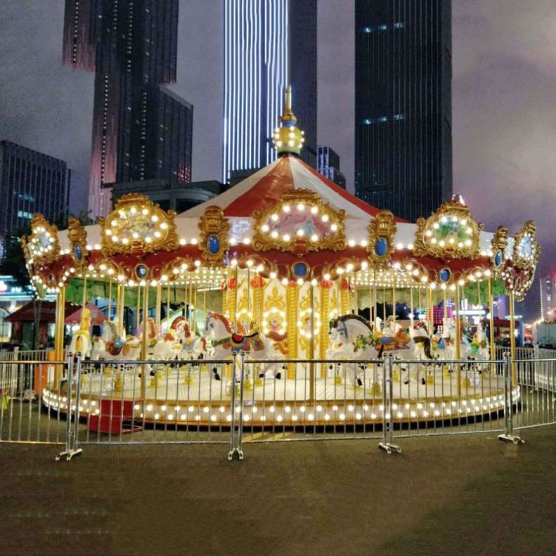 Outdoor amusement park kids carousel horses rides for sale