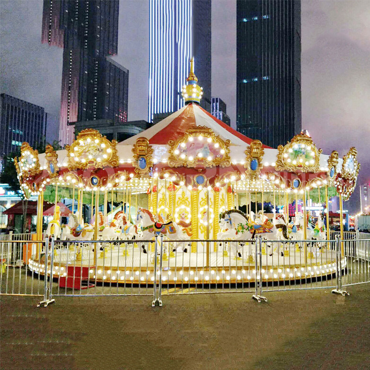 Hot sell amusement park equipment luxury carousel merry go round Christmas carousel swing horse rides for sale