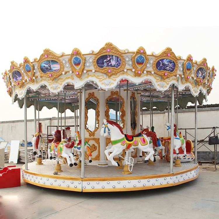 Amusement park lights outdoor christmas musical merry go round carousel horse rides