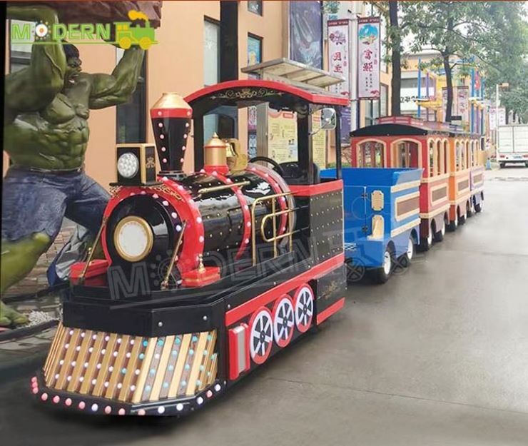 Kids amusement equipment trackless train mini electric mall train