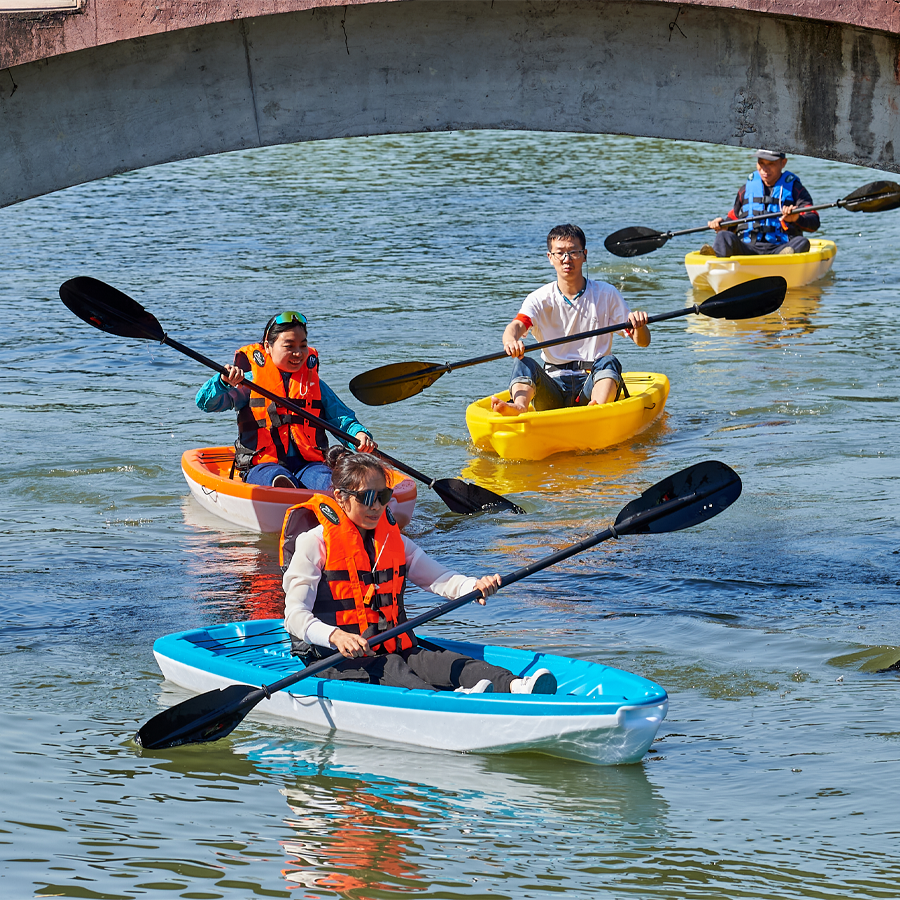 Ridgeside High quality HDPE Plastic 8ft Single Person Fishing canoe Kayak Sit On Top rowing boats