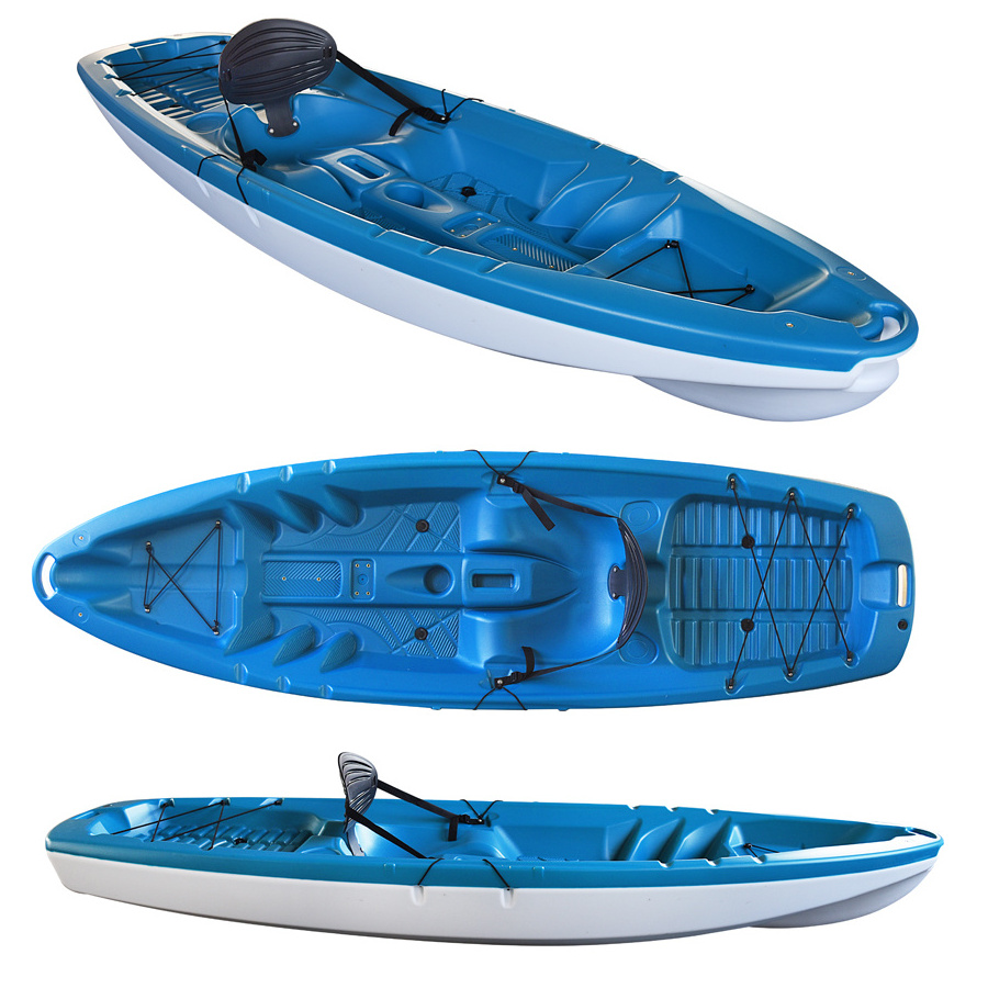 Ridgeside High quality HDPE Plastic 8ft Single Person Fishing canoe Kayak Sit On Top rowing boats