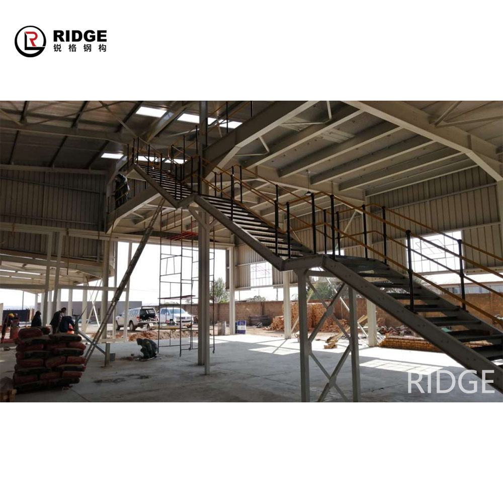 Windproof metal trusses customized prefab warehouse building steel structure warehouse with loft