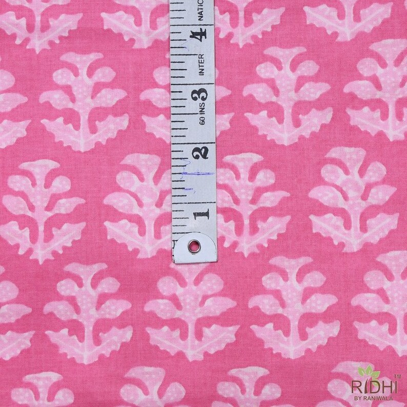 Watermelon And Lemonade Pink Indian Floral Printed 100% Pure Cotton Cloth Fabric By The Yard Womens Clothing Curtains Pillows