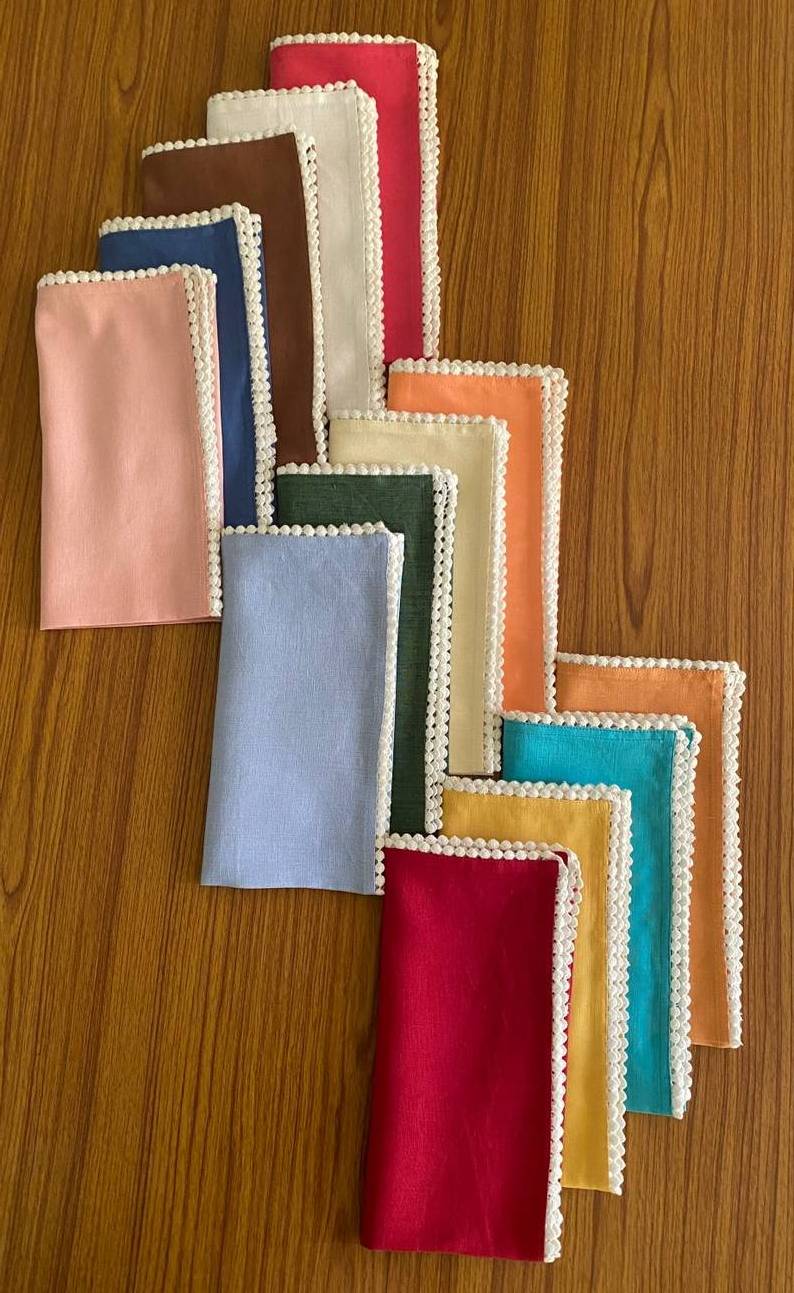 Eco-friendly Custom Made Wholesale Price Table Linen And Kitchen Linen Napkins Bulk product Napkins Embroidery Cotton Napkins