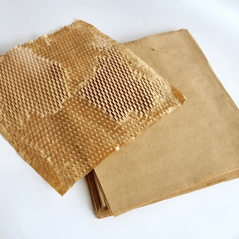 Recyclable Kraft Wrapping Paper Cushioning Honeycomb Packing Paper Sheet for Moving Breakables or Shipping