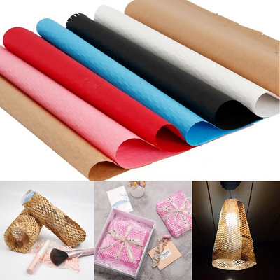 Recyclable Kraft Wrapping Paper Cushioning Honeycomb Packing Paper Sheet for Moving Breakables or Shipping