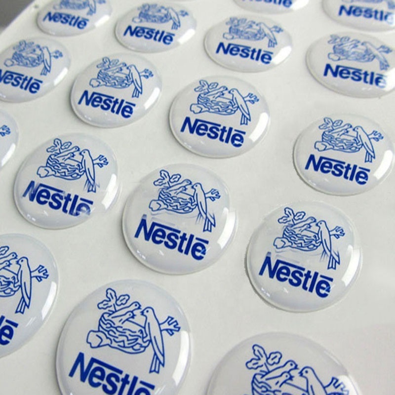 Custom OEM Design Brand Name Dome Stickers Epoxy Resin 3d Logo Pvc Clear Dome Epoxy Sticker