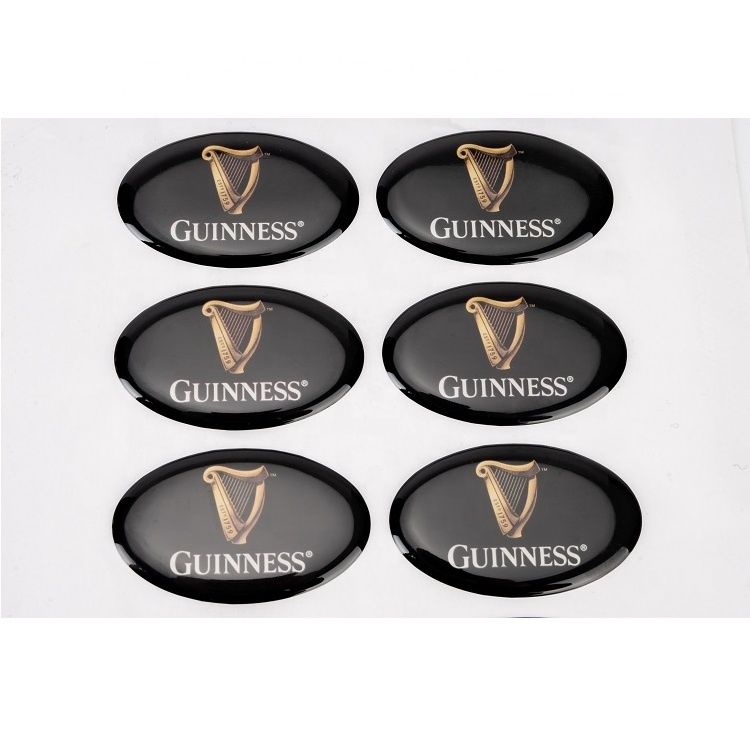 Custom OEM Design Brand Name Dome Stickers Epoxy Resin 3d Logo Pvc Clear Dome Epoxy Sticker