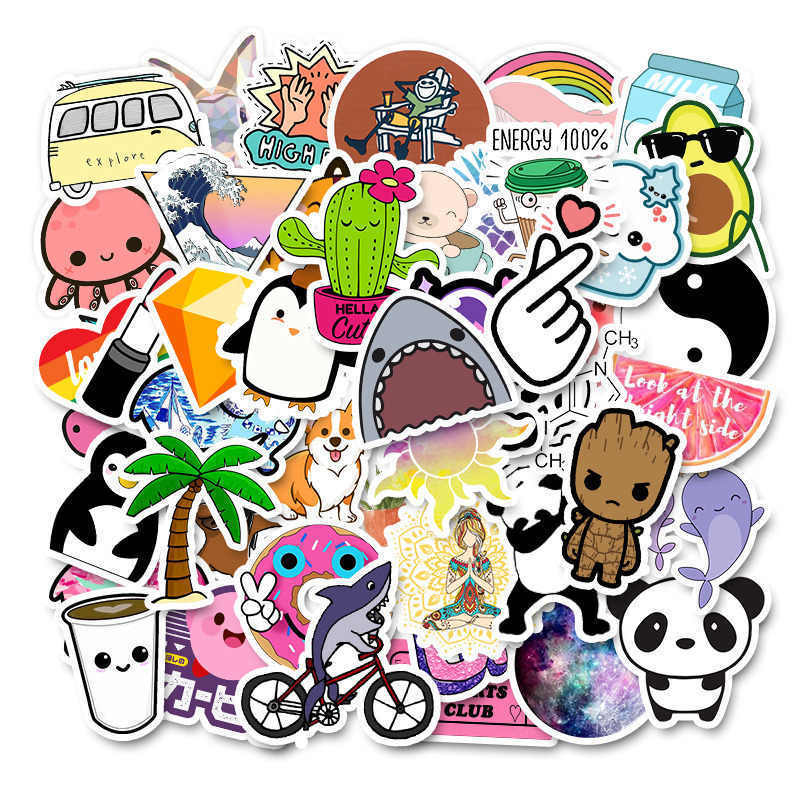 Custom Cartoon Die Cut Sticker Waterproof For Laptop Moto Skateboard Luggage Guitar Decal Toy Stickers