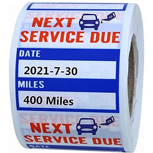 custom Oil Change Auto Maintenance Service Due Reminder Stickers Labels Removable Vinyl Stickers for Cars Windows Windshield