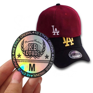 Wholesale Round Hologram Label Printing Logo Die Cut Holographic Cap Sticker Custom Hat Stickers