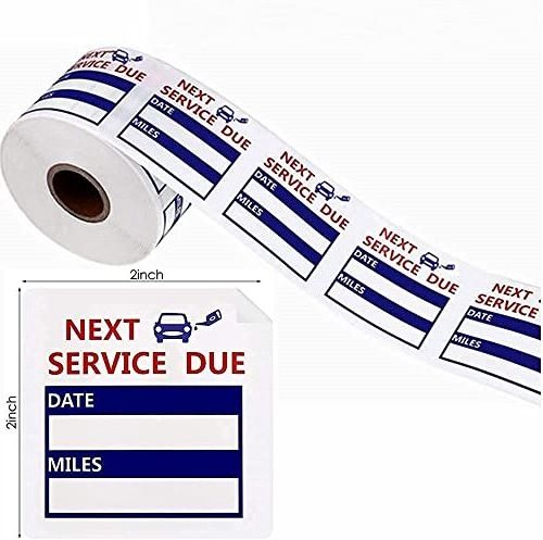 custom Oil Change Auto Maintenance Service Due Reminder Stickers Labels Removable Vinyl Stickers for Cars Windows Windshield