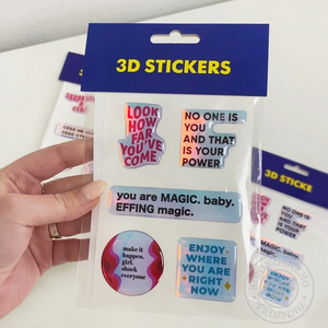 Custom diy phone decorative sticker pack waterproof dome epoxy 3d stickers